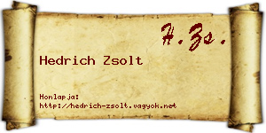 Hedrich Zsolt névjegykártya